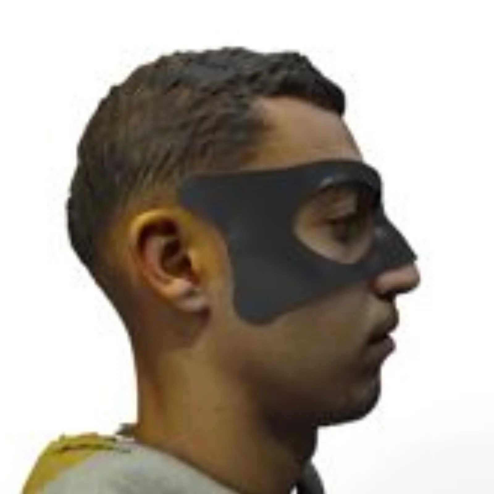 3D render of face mask on model